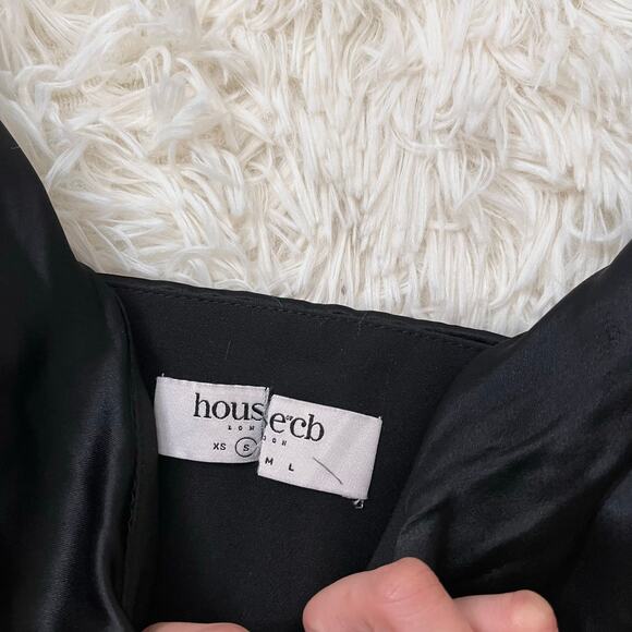 House of CB Reva Black satin balcony corset dress - Size S - Picture 7 of 7